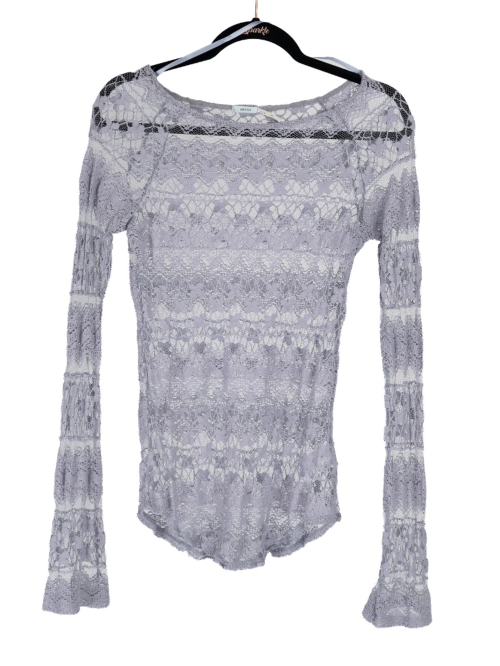 Kimchi Blue long sleeved lace lilac shirt. Size L made in USA